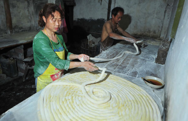 Traditional dried noodles in Sichuan province