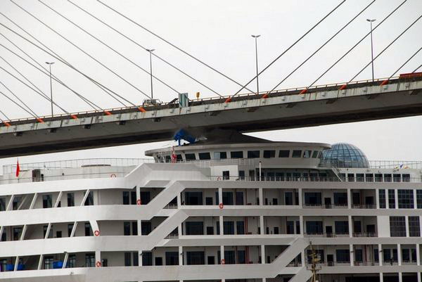 Luxury cruise ship hits a bridge
