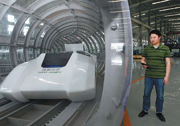 Scientists finalize test platform for ultra-speed maglev train