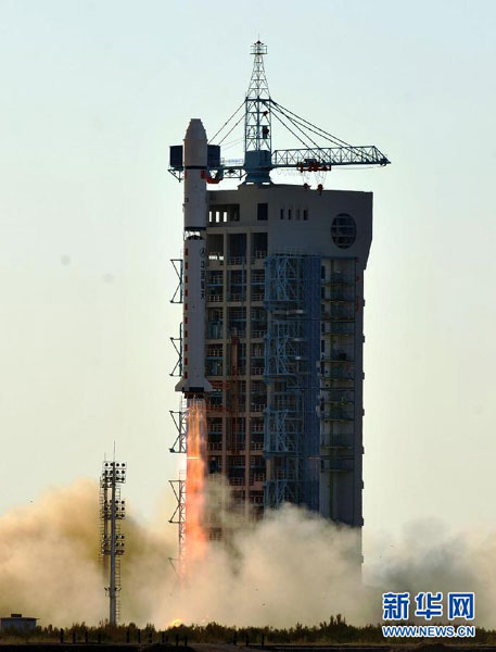 China launches two satellites via one rocket