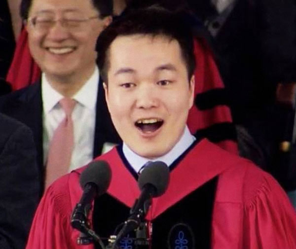 Chinese student's speech makes history at Harvard