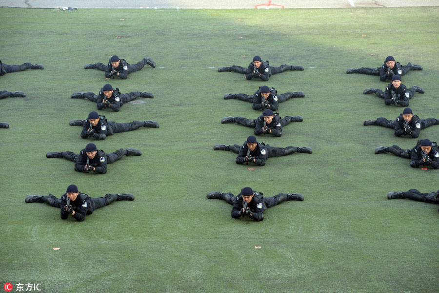 Aim, shoot, rescue: SWAT teams train in Beijing