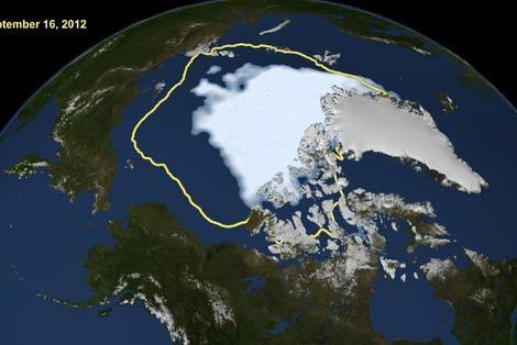 Arctic sea ice melts to lowest level on record