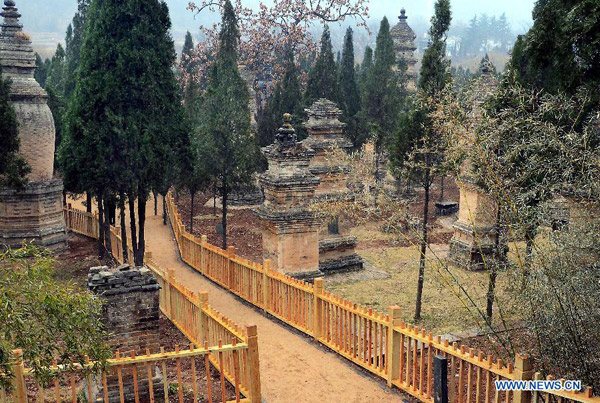 Shaolin Temple protects ancient pagodas