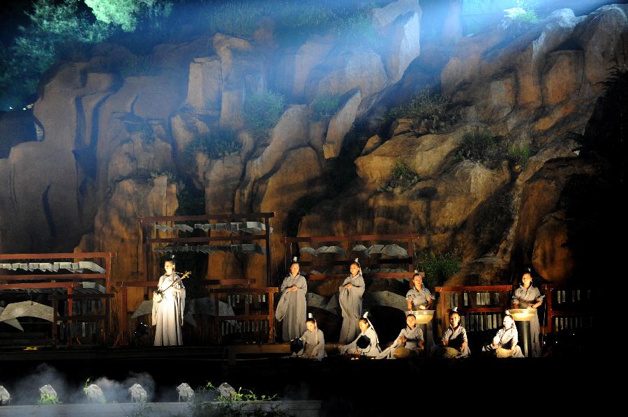 Actors perform in music ritual in China's Zhengzhou