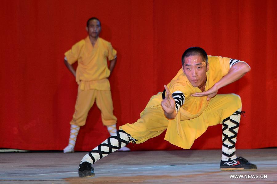 Chinese acrobats perform in Kingston, Jamaica