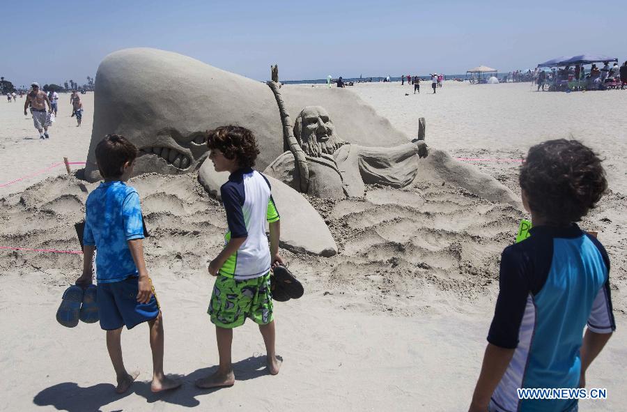 Sand sculpture contest in Long Beach, California