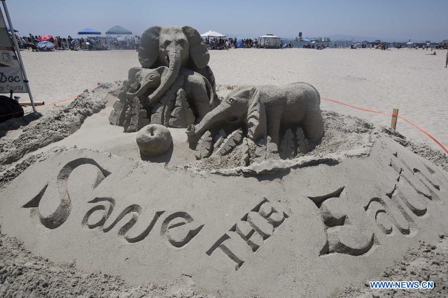Sand sculpture contest in Long Beach, California