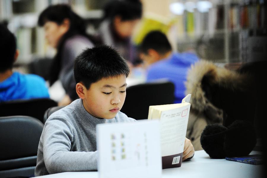 People read books at library in Spring Festival