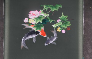 Embroidered lotus blossoms in Suzhou