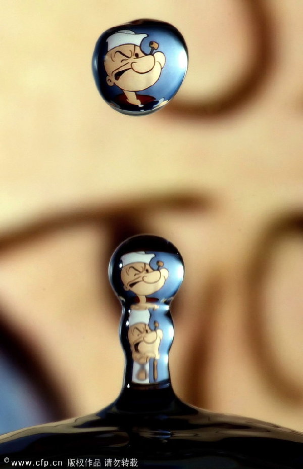 Israeli artist captures water droplet art