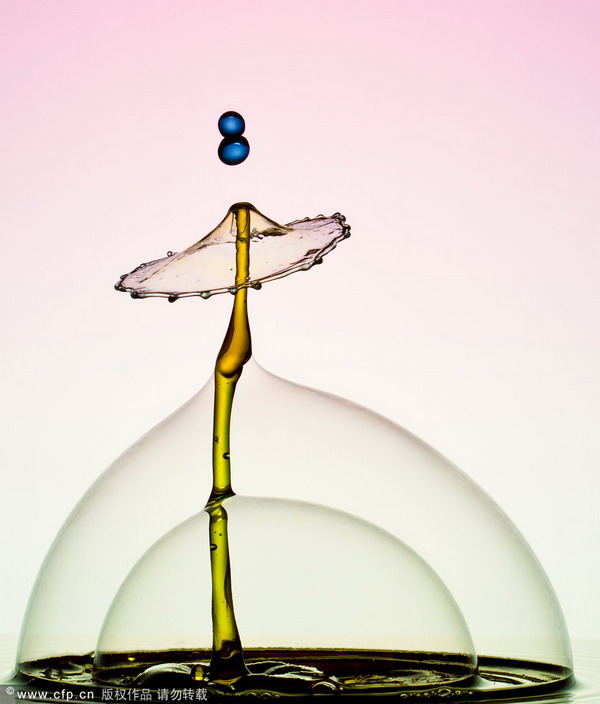 Photographer captures a water droplet's amazing moment