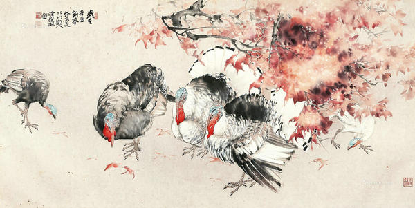 Exquisite turkeys in Chinese paintings