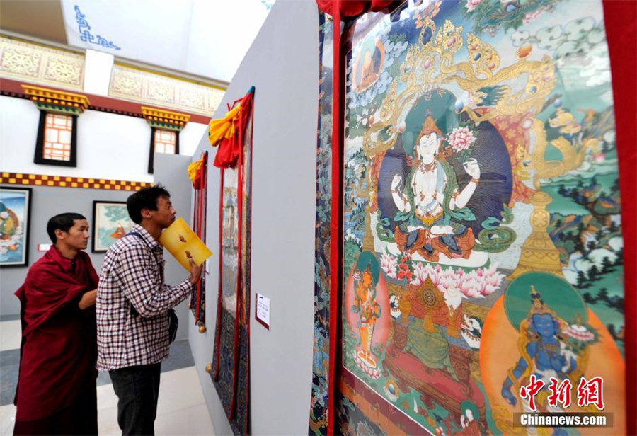 Exhibition of Tibetan Thangka painting held in Lhasa