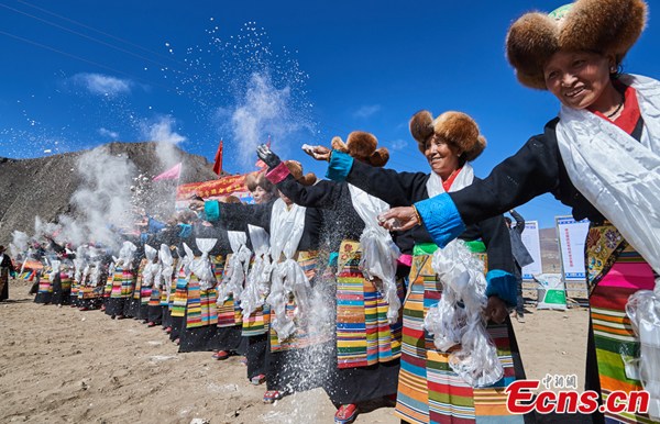 Village in Tibet holds spring ploughing ceremony