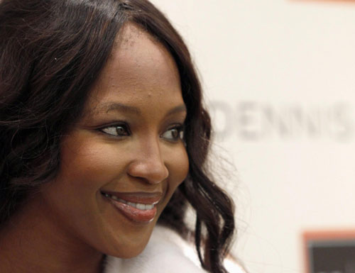 Naomi Campbell attends the opening of U.S. designer Dennis Basso's corner