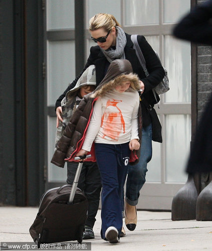 Kate Winslet and kids out in New York City