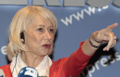 Helen Mirren promotes film 'The Last Station' in Moscow