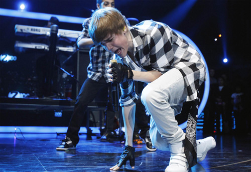 Justin Bieber performs during Z100 Jingle Ball in New York