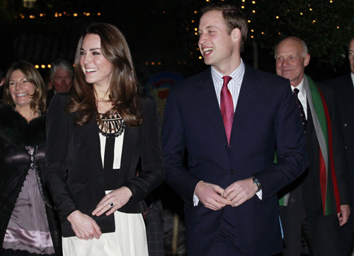 Britain's Prince William and his fiancee arrive at The Thursford Collection