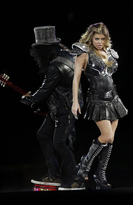 The Black Eyed Peas perform at Super Bowl XLV halftime show