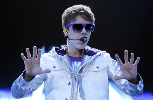 Justin Bieber performs during his concert