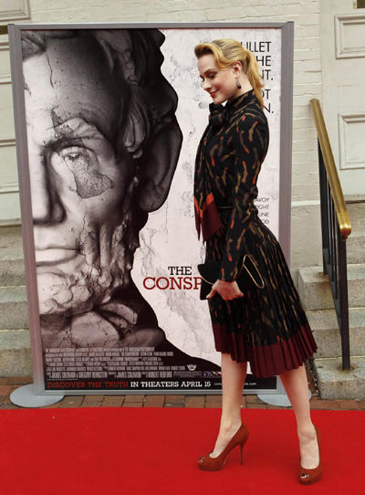 Evan Rachel Wood at the premiere of 'The Conspirator' in NY