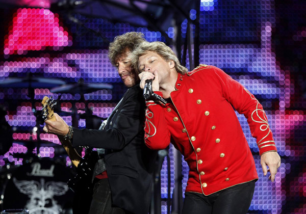 Jon Bon Jovi performs at Olympic stadium 'Lluis Companys'  in Barcelona