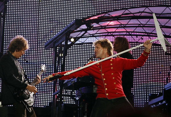 Jon Bon Jovi performs at Olympic stadium 'Lluis Companys'  in Barcelona