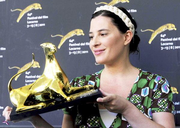 Leopard prize winners pose at 64th Locarno Film Festival