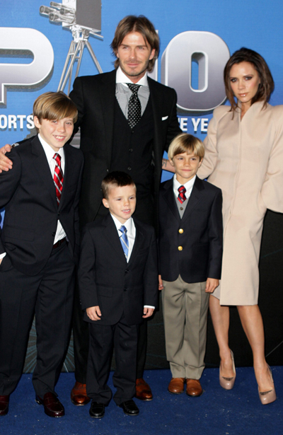 David Beckham gets sons' help