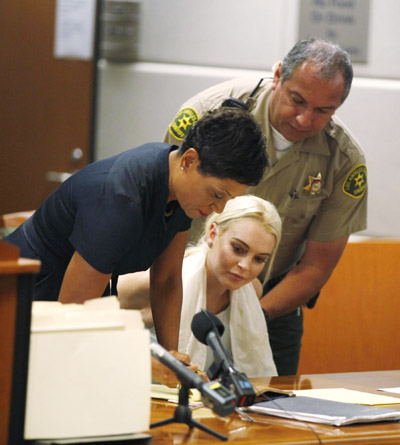 Lindsay Lohan attends hearing in LA