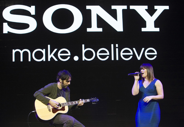 Kelly Clarkson performs for Sony