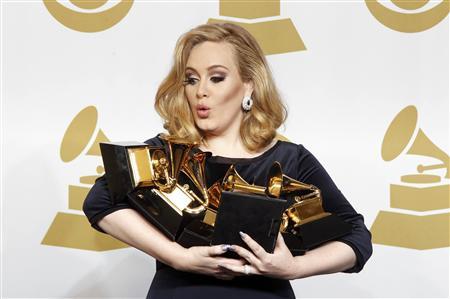Adele triumphs at Grammys with six wins