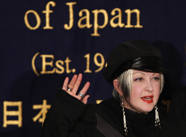 Cyndi Lauper supports Japan