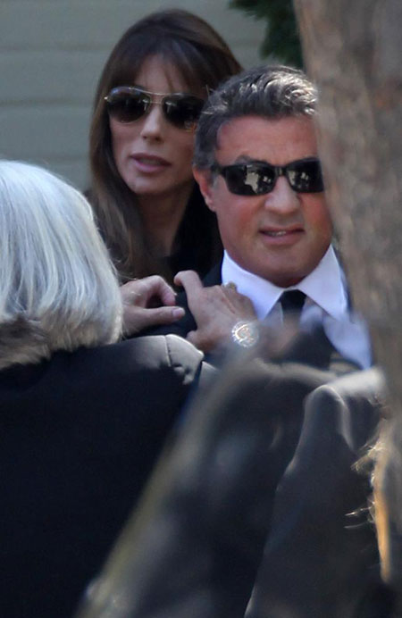 Sylvester Stallone leads mourners at Sage's funeral