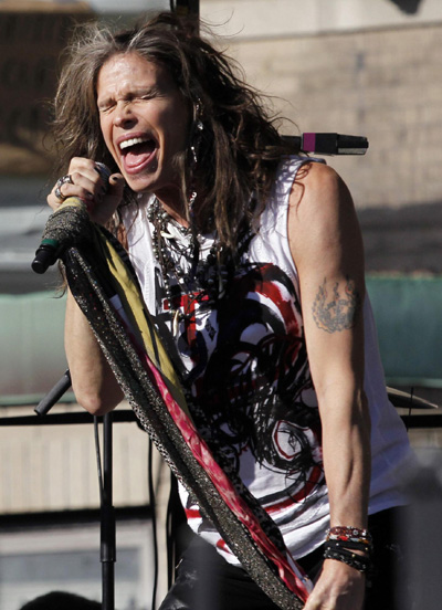 Aerosmith performs in Boston