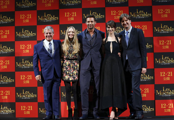 Cast members promote 'Les Miserables' in Tokyo