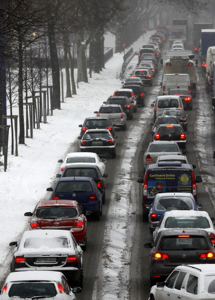 Winter wonderland snarls Europe's traffic