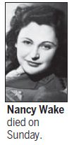 French resistance hero Nancy Wake dies at 98