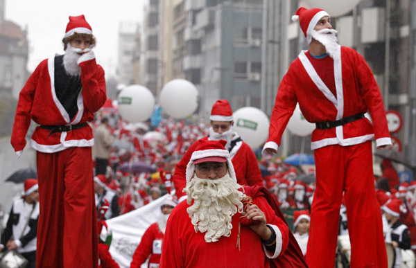 Santa parade in Porto