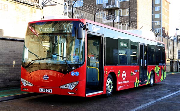 London routes now served by BYD ebuses