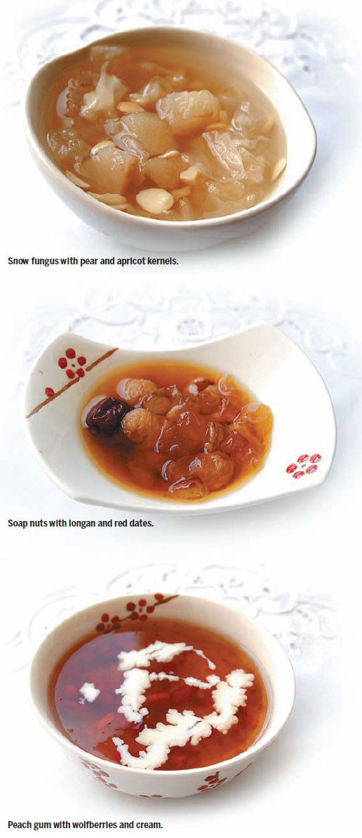 Soap beans, silver ears and peach gum