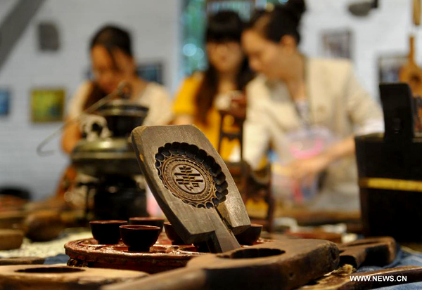 Ancient baking molds of mooncake