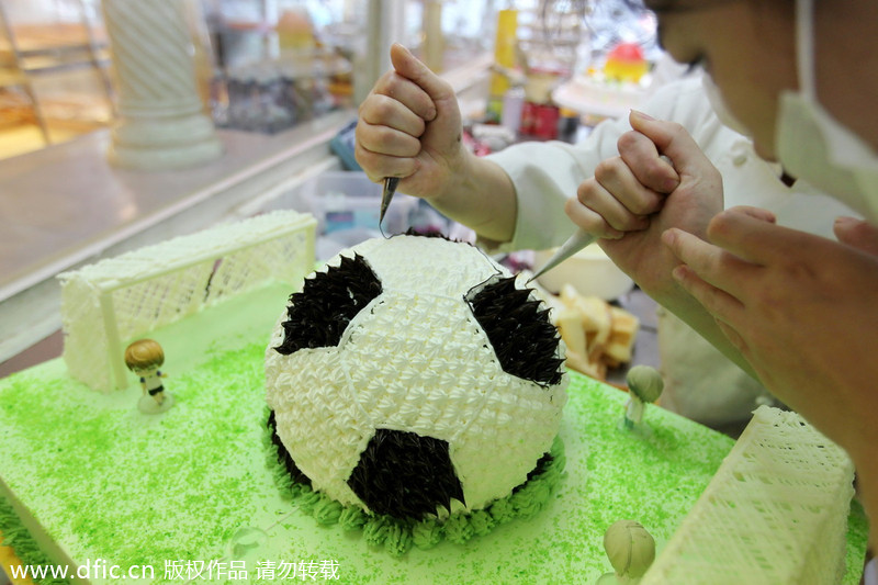 World Cup-themed cakes on sale