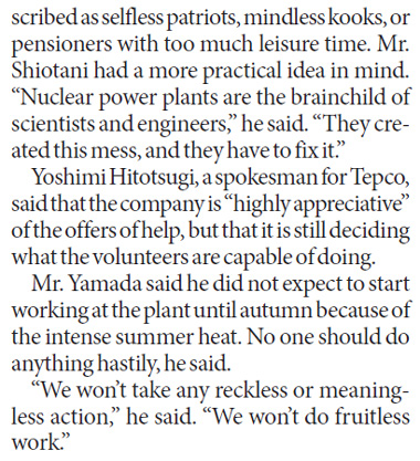 Japan's elders ask for the chance to tame a reactor