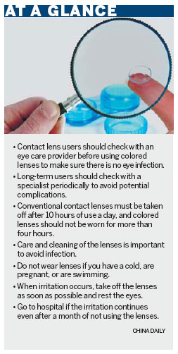 Colored lenses carry risks