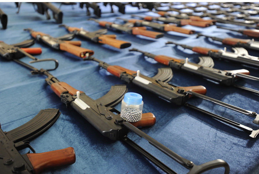 Record number of guns, knives seized in raid