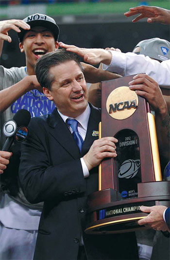 That's one for Calipari, eight for Kentucky