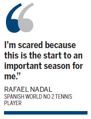 Nadal admits to nerves